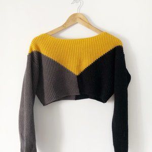 Day & Night Crop Top Color Block Sweater
